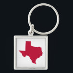 Chaveiro Texas em Vermelho<br><div class="desc">A forma do estado do Texas em vermelho.</div>