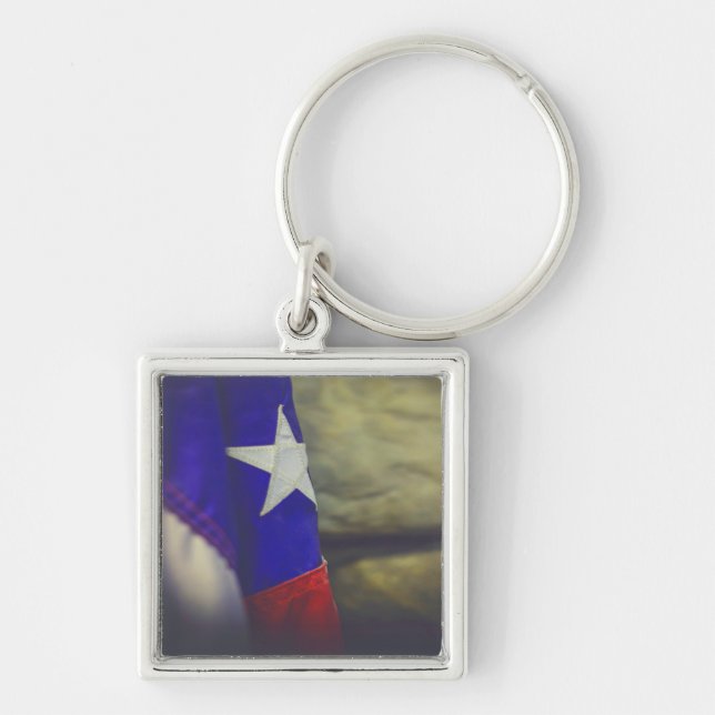 Chaveiro Texas Flag Rustic Lone Star EUA (Frente)