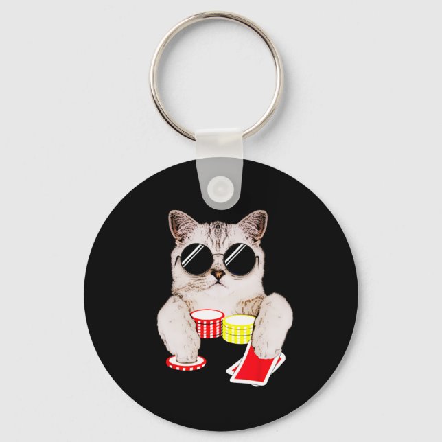 Chaveiro Texas Holdem Poker Cat (Frente)