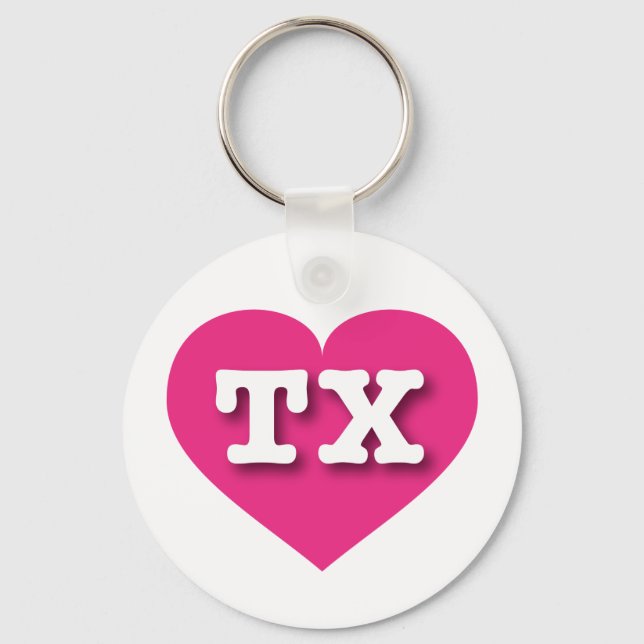 Chaveiro Texas Hot Pink Heart - Adoro TX (Frente)
