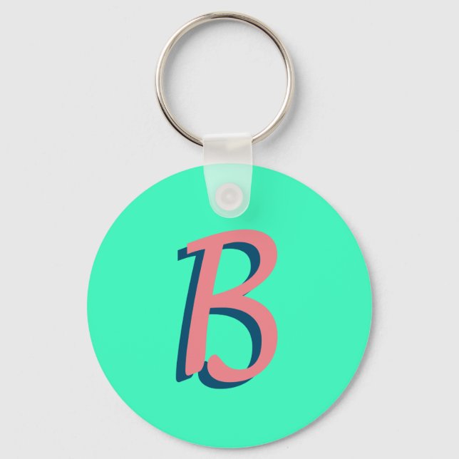 Chaveiro Texto 3D Cor-de-rosa com tendência inicial | Neon  (Frente)