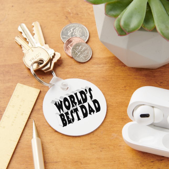 Chaveiro Texto 3d preto do melhor Pai (Mesa)