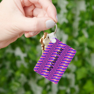 Chaveiro Texto a cores preta do retângulo metálico