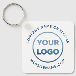 Chaveiro Texto azul do logotipo personalizado sobre troca c
