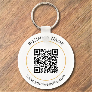 Chaveiro Texto de código QR personalizado Negócios brancos