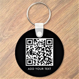 Chaveiro Texto de código QR personalizado Negócios brancos