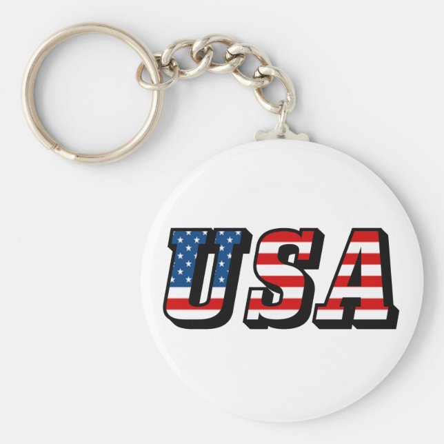 Chaveiro Texto de Sinalizador EUA (Frente)