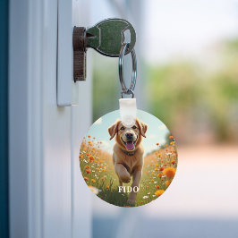 Chaveiro Texto do nome da foto do cão