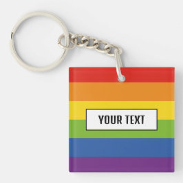 Chaveiro Texto do Sinalizador Arco-Íris Orgulho gay Merch