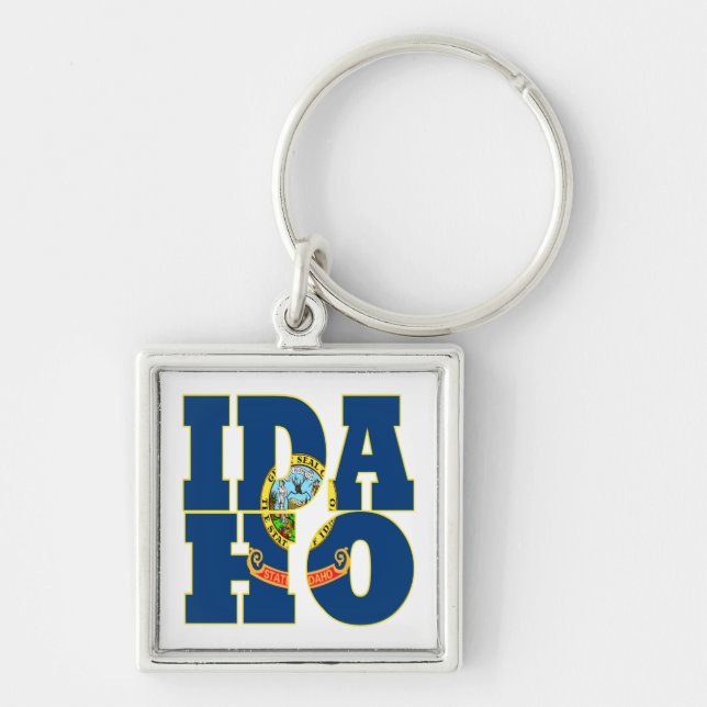 Chaveiro Texto do sinalizador de estado Idaho (Frente)