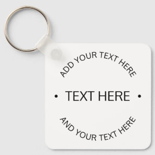 Chaveiro Texto Editável Moderno Simples   Branco e Preto