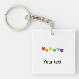 Chaveiro Texto Minimalista do Arco-Íris Orgulho gay