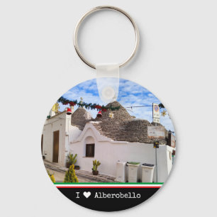 Chaveiro Texto personalizado, casas trulli em Alberobello