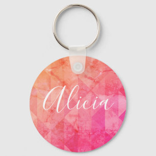 Chaveiro Texto personalizado do nome cor laranja rosa cor l