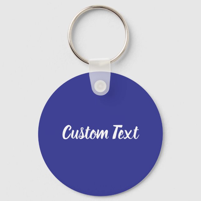 Chaveiro Texto Personalizado em Azul com Letra Branca (Frente)