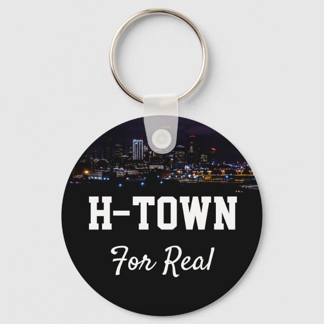 Chaveiro Texto Personalizado H Town Para O Centro Real Hous (Frente)