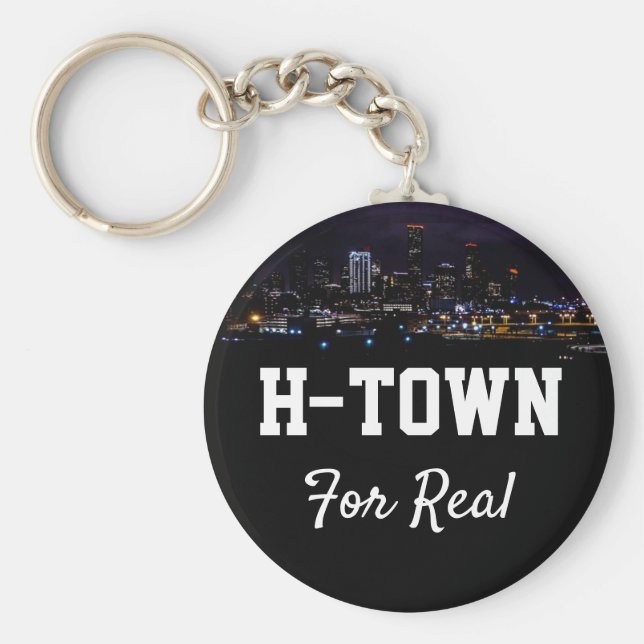 Chaveiro Texto Personalizado H Town Para O Centro Real Hous (Frente)