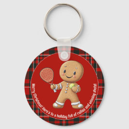 Chaveiro 🎾 🎄 Texto personalizado, Natal baseado em Padel