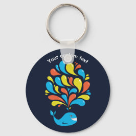 Chaveiro Texto Personalizado Para Crianças De Baleia Felize