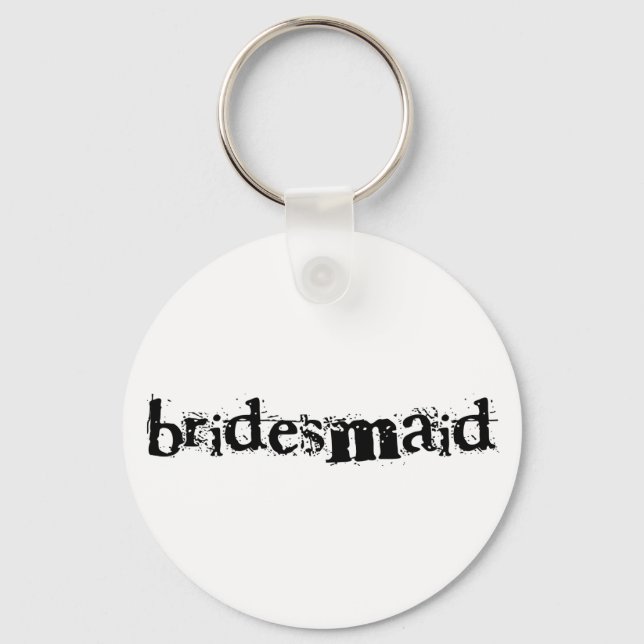 Chaveiro Texto Preto de Bridesmaid (Frente)