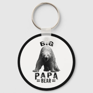 Chaveiro Texto Preto do Urso Grande do Papa e Urso Polar