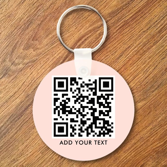 Chaveiro Texto QR personalizado Texto moderno cor-de-rosa-r (Criador carregado)
