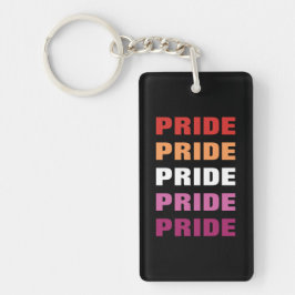 Chaveiro Texto Repetido Personalizável do Orgulho LGBTQ Lés