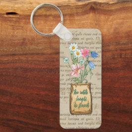 Chaveiro Texto russo em papel baseado em Floral Country leg