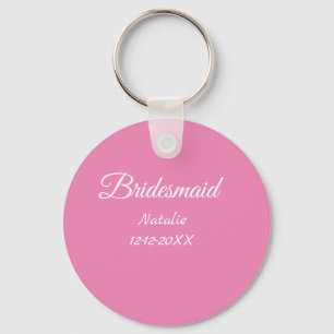 Chaveiro Texto simples minimalista rosa para damas de honra