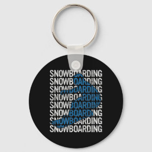 Chaveiro Texto Snowboarder Silhouette Snowboard Gift Snowbo