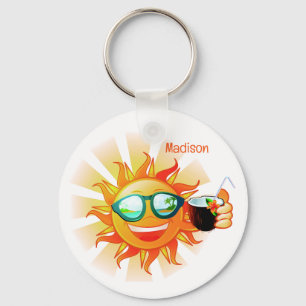 Chaveiro Texto Tropical Sun Personalizado