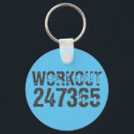 Chaveiro Texto vestido e arranhado Workout 247365 azul<br><div class="desc">Texto vestido e arranhado Workout 247365 em cinza com fundo azul. Perfeito para qualquer pessoa que esteja levantando, malhação, treinando, construindo carrocerias e indo para a academia.</div>