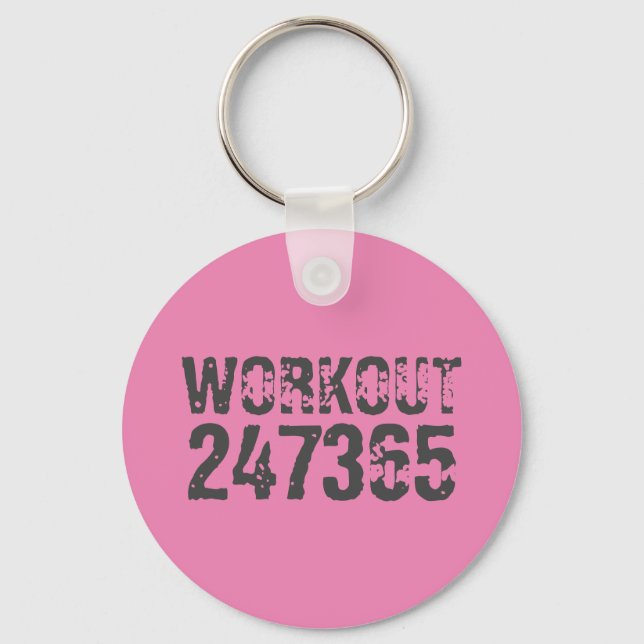 Chaveiro Texto vestido e arranhado Workout 247365 rosa (Frente)