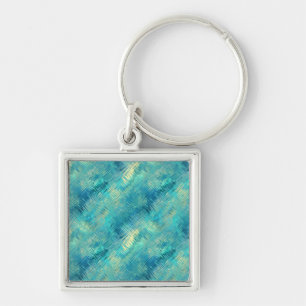 Chaveiro Textura de Gel Cristal Azul Aquamarina