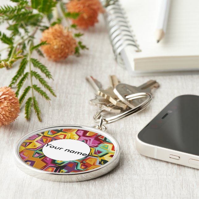 Chaveiro Textura de orifícios coloridos (Lateral)