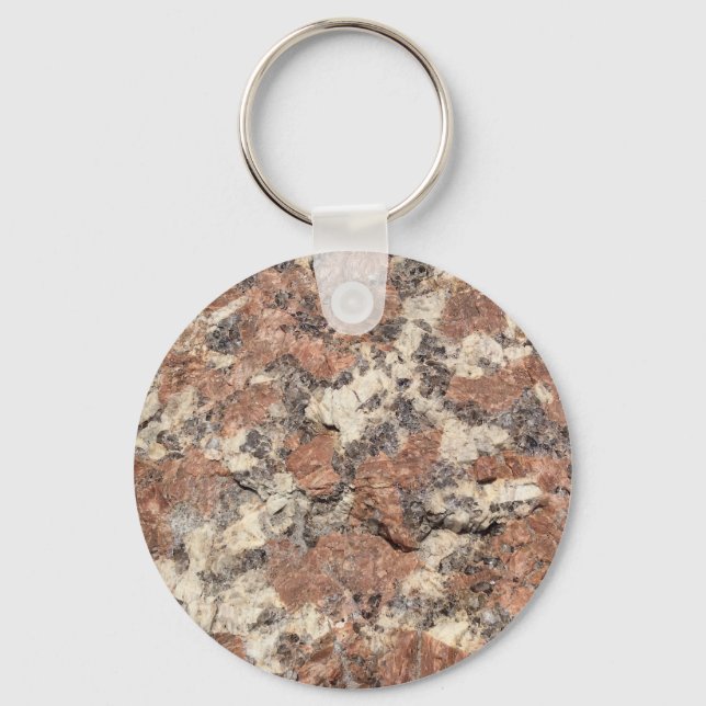 Chaveiro Textura Granite de Rocha — Cor-de-rosa-branca — (Frente)