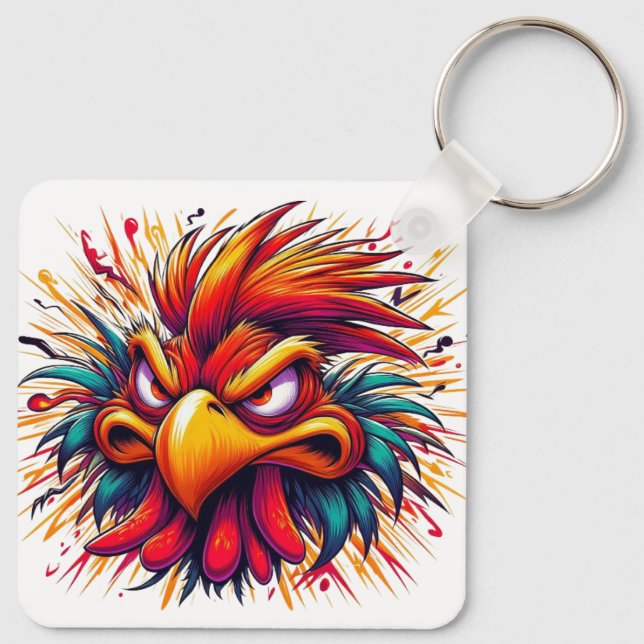 Chaveiro "Thad Mad Rooster" Double Sided Aluminum Keychain (Verso)
