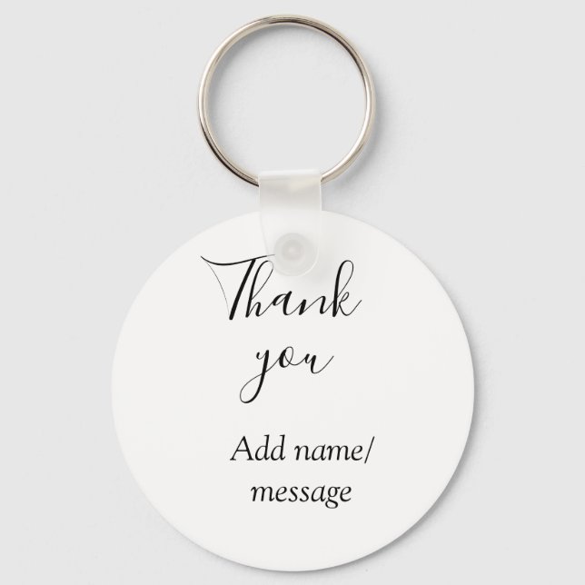 Chaveiro Thank you add name message simple stylish calligra (Frente)