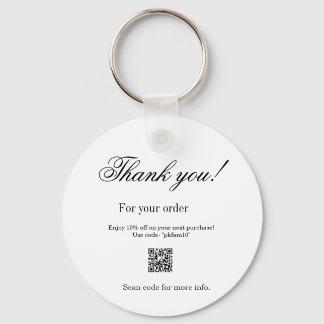 Chaveiro Thank you for purchase pink family business detail (Frente)