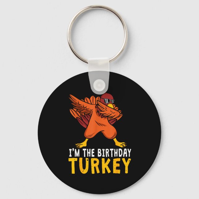 Chaveiro Thanksgiving Birthday Funny Bday Born On Thanksgiv (Frente)