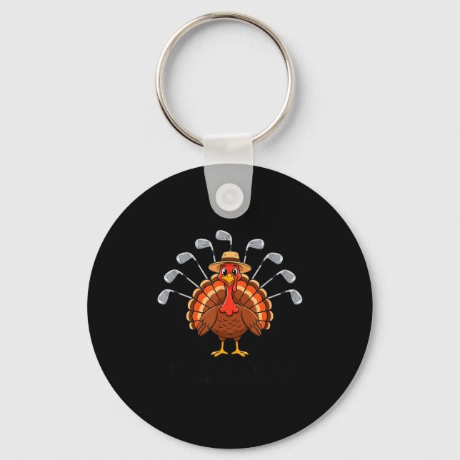 Chaveiro Thanksgiving Golf Turkey Funny Turkey Day Golf Cli (Frente)