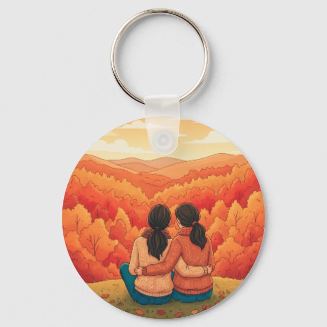 Chaveiro Thanksgiving Minimalist Fall View Best Friends Art (Frente)