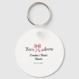 Chaveiro that's amore bridal shower pink retro bow boho nam