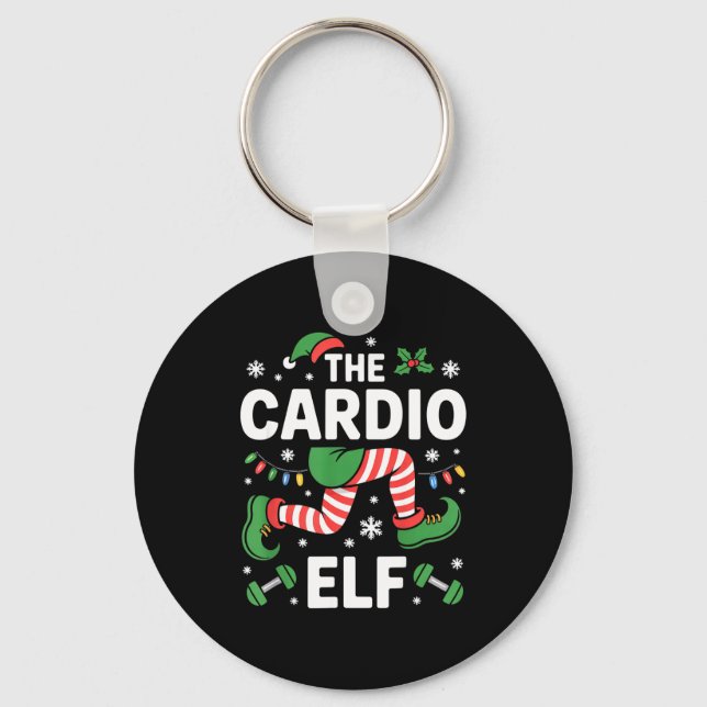 Chaveiro The Cardio Elf Funny Fitness Christmas Gym Workout (Frente)
