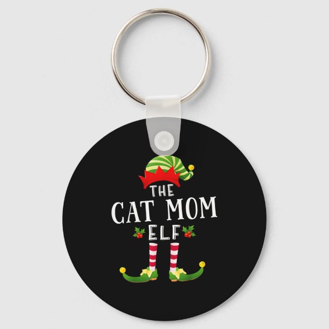 Chaveiro The Cat Mom Elf Christmas Matching Pajama Men Wome (Frente)