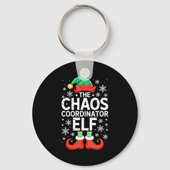 Chaveiro The Chaos Coordinator Elf Shirt Family Matching Ch (Frente)