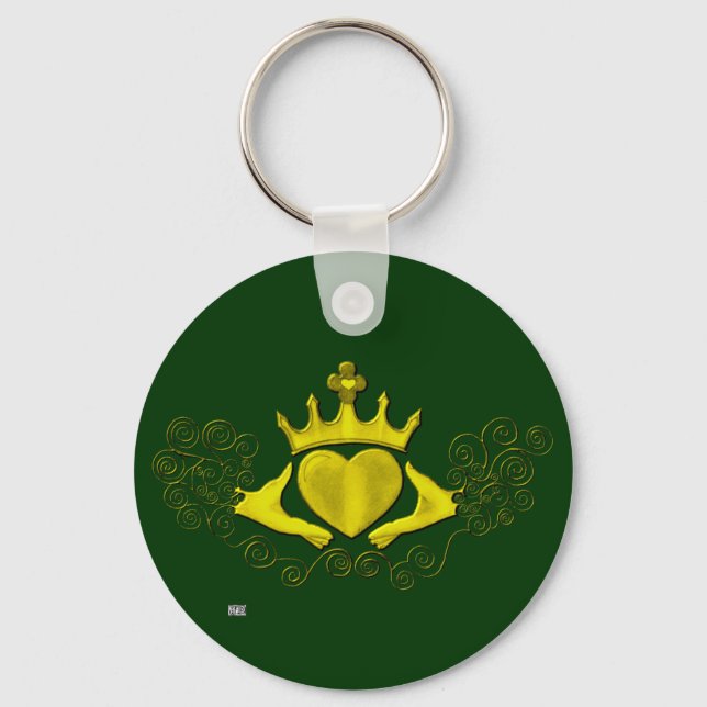Chaveiro The Claddagh (Dourado) (Frente)