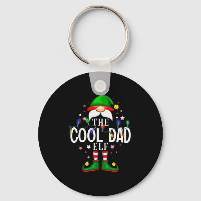 Chaveiro The Cool Dad Elf Christmas Family Pajama Party  (Frente)