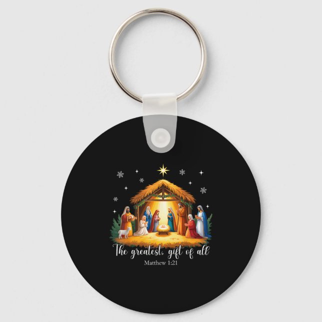 Chaveiro The Greatest Gift For All Christmas Nativity Jesus (Frente)
