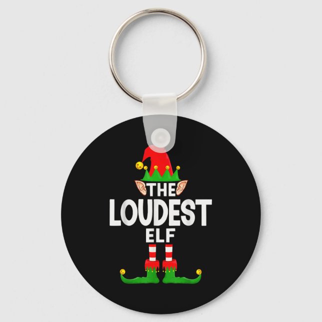 Chaveiro The Loudest Elf Family Christmas Pajama Party  (Frente)